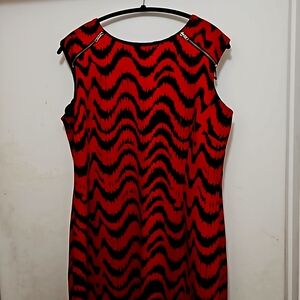 Karin Stevens Red and Black dress